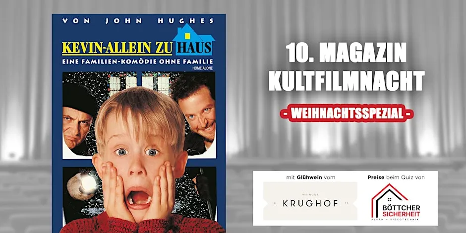 Poster für Kultfilmnacht im Magazin Filmkunsttheater mit Kevin allein zu Hau