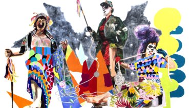 Titel: MOIREN, 2019 Ausstellung „Feelings" Pinakothek der Moderne, München, Mischtechnik auf Wand 500 x 1000 cm ©3 Hamburger Frauen