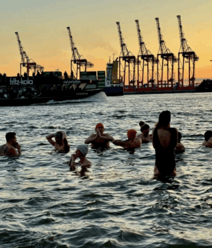 Eisbaden für Herzenswärme an der Strandperle