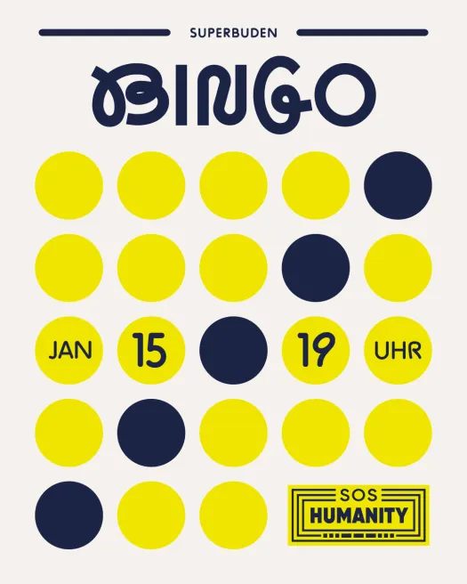 SOS HUMANITY BINGO in der Superbude Altona
