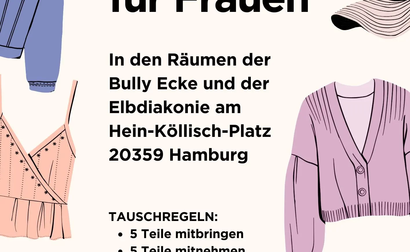 Poster des Kleidertauschs für Frauen*