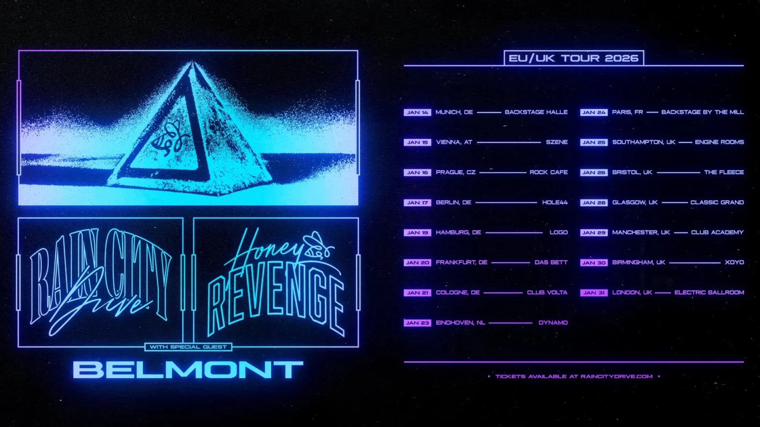 RAIN CITY DRIVE & HONEY REVENGE im Logo