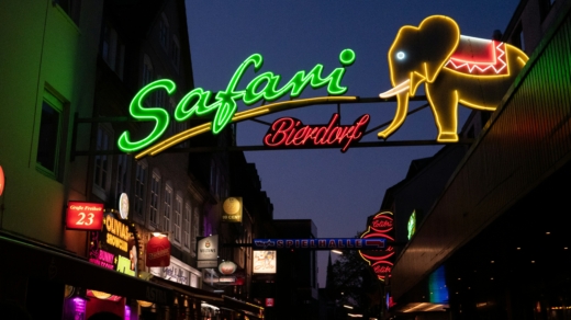 Abendliche Beleuchtung auf der Großen Freiheit