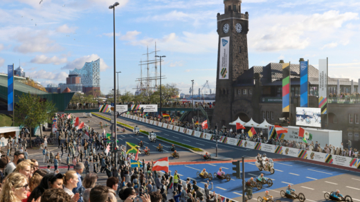 Wäre auch schon da: Fahrradrennstrecke vorbei an den Landungsbrücken Foto: Para-Radsport an den Landungsbrücken