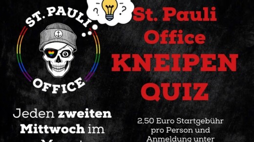 Plakat zum Kneipen Quiz im St. Pauli Office