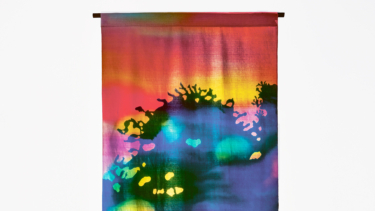 Eine Stoffbahn wie ein buntes Portal in eine fantastische Welt: Ulla von Brandenburgs „Kakémono VII“, 2024–2025 courtesy of the artist and Art : Concept, Paris; Galerie Meyer Riegger, Berlin/Karlsruhe; Pilar Corrias Gallery, London; Produzentengalerie Hamburg
© VG Bild-Kunst, Bonn 2026