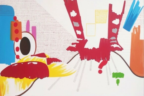 Unter anderem in der Ausstellung „Fantasia“ zu sehen: das Acrylbild Überbevölkerung von dem Künstler Zhiyi Liu (©Zhiyi Liu)