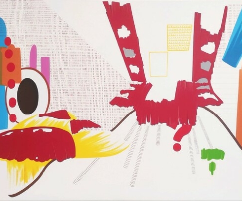 Unter anderem in der Ausstellung „Fantasia“ zu sehen: das Acrylbild Überbevölkerung von dem Künstler Zhiyi Liu (©Zhiyi Liu)