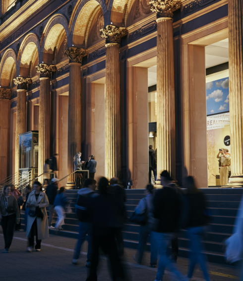 Die Hamburger Kunsthalle bei Nacht