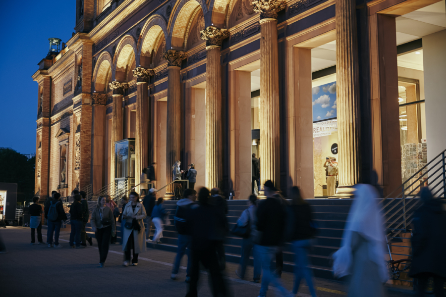 Die Hamburger Kunsthalle bei Nacht