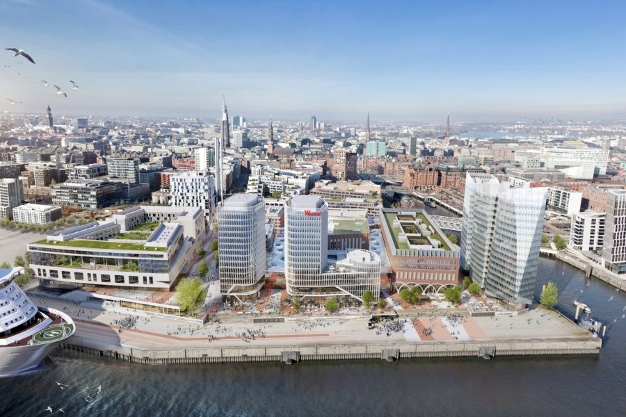 Überseequartier Hamburg von oben