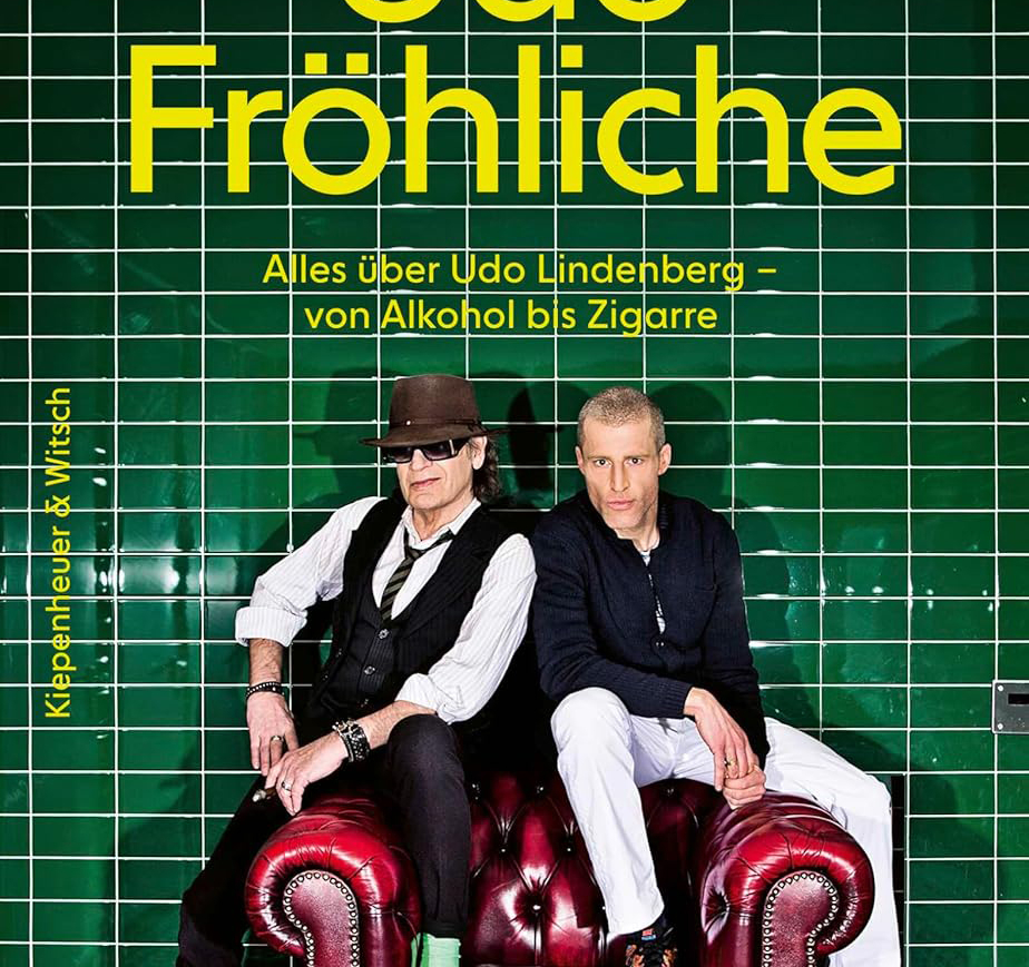 Udo Lindenberg und Benjamin von Stuckrad-Barre auf dem Buchcover des Romans „Udo Fröhliche“