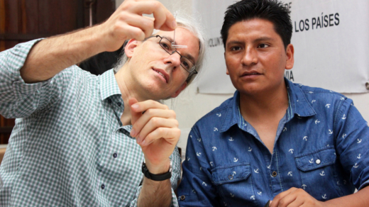 Gründer Martin Aufmuth bei der Arbeit, hier in Bolivien