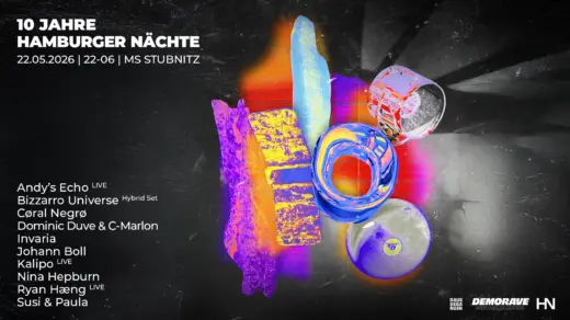 Plakat zu der Veranstaltung von Hamburger Nächte auf der MS Stubnitz