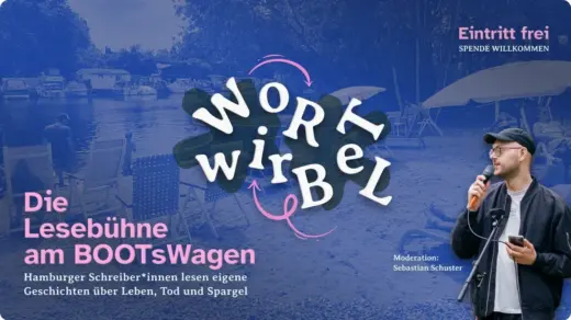 Wortwirbel Outdoor-Lesebühne im BOOTsWagen