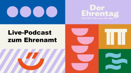 Plakat zu der Veranstaltung Live-Podcast zum Ehrenamt