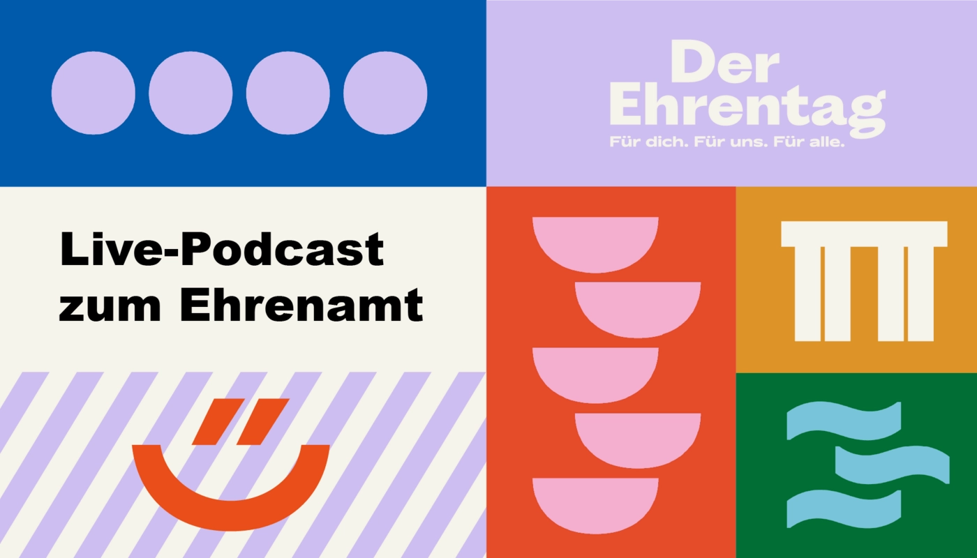 Plakat zu der Veranstaltung Live-Podcast zum Ehrenamt