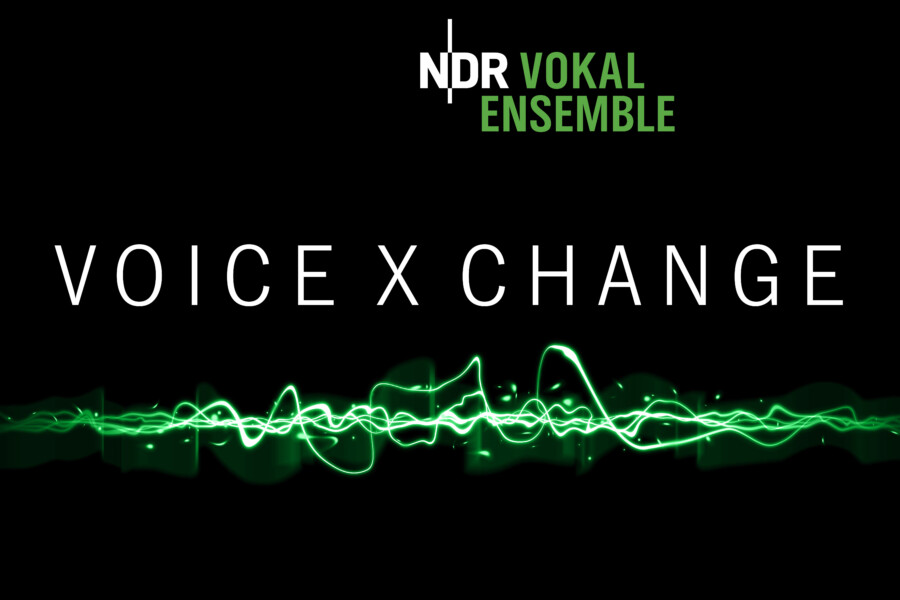 Grafik mit dem NDR Vokal Ensemble Logo und der Aufschrift Voice X Change