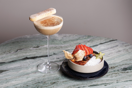 Finest5 Rebelión Bar. Uhlenhorst Fünf Cocktails mit jeweils passendem Food Pairing. Tiramisu Espresso Martini / Crema Catalana