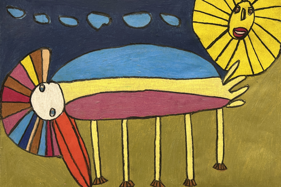 Eine echte Rarität und nur in der Kunst existent: Ulla Diedrichsens fünfbeiniger Paradiesvogel © Ulla Diedrichsen / Die Schlumper)