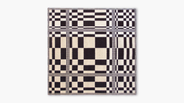 Was fast aussieht wie ein digitaler Barcode, ist in Wirklichkeit ein handgewebtes Kunstwerk von Anne Andersson