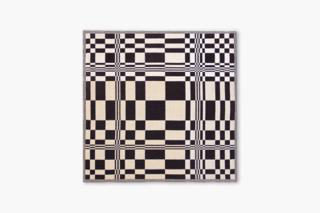 Was fast aussieht wie ein digitaler Barcode, ist in Wirklichkeit ein handgewebtes Kunstwerk von Anne Andersson