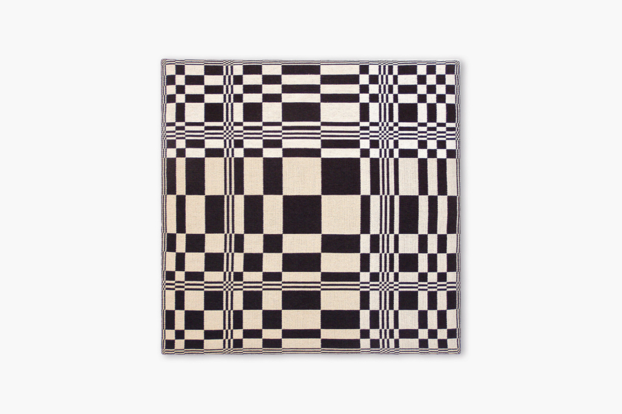 Was fast aussieht wie ein digitaler Barcode, ist in Wirklichkeit ein handgewebtes Kunstwerk von Anne Andersson