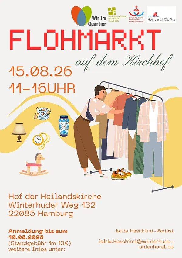 Flohmarkt im Hof der Heilandskirche