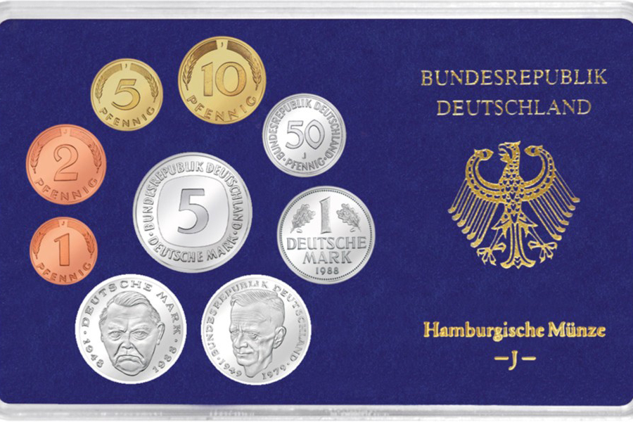 Das offizielle BRD Kursmünzen-Set aus dem Jahrgang 1988