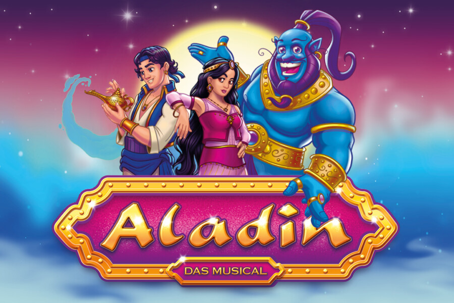 Das Bild zeigt ein Plakat von Aladin dem Musical